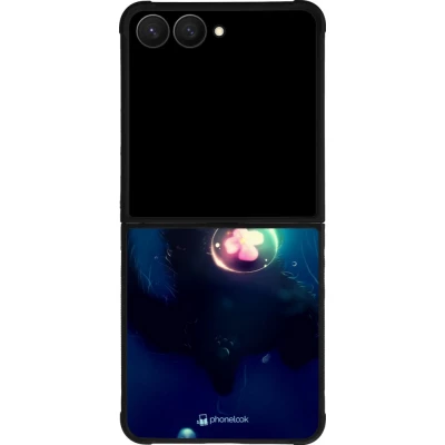 Samsung Galaxy Z Flip8 Case Hülle - Silikon schwarz Cute Cat Bubble
