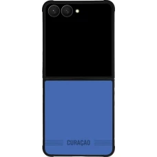 Coque Samsung Galaxy Z Flip8 - Silicone rigide noir Maillot de football Curaçao 2026 personnalisable