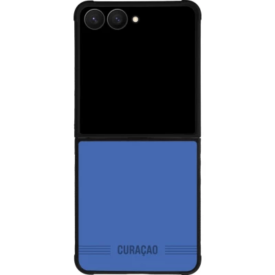 Coque Samsung Galaxy Z Flip8 - Silicone rigide noir Maillot de football Curaçao 2026 personnalisable