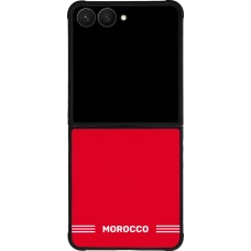 Coque Samsung Galaxy Z Flip8 - Silicone rigide noir Maillot de football Maroc 2026 personnalisable