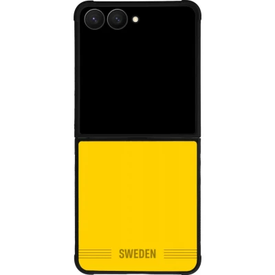 Coque Samsung Galaxy Z Flip8 - Silicone rigide noir Maillot de football Suède 2026 personnalisable