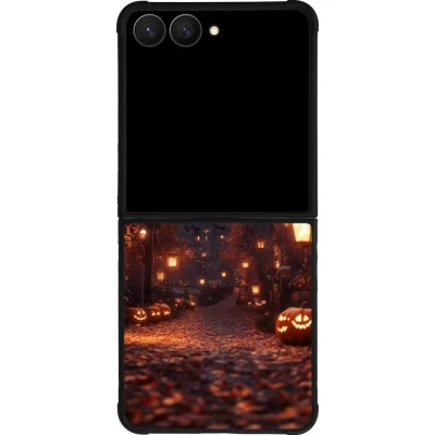 Coque Samsung Galaxy Z Flip8 - Silicone rigide noir Halloween 2025 Haunted house