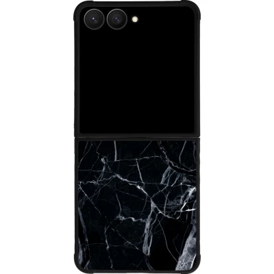 Samsung Galaxy Z Flip8 Case Hülle - Silikon schwarz Marble Black 01