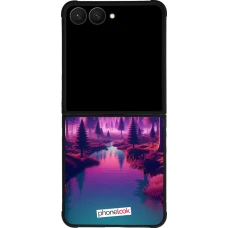 Samsung Galaxy Z Flip8 Case Hülle - Silikon schwarz Lila-rosa Landschaft