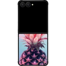 Samsung Galaxy Z Flip8 Case Hülle - Silikon schwarz Purple Pink Pineapple