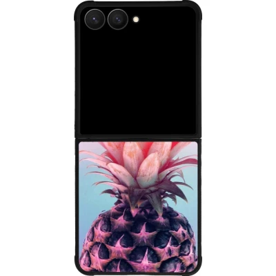 Samsung Galaxy Z Flip8 Case Hülle - Silikon schwarz Purple Pink Pineapple