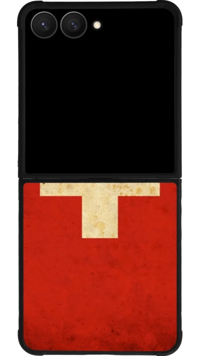 Samsung Galaxy Z Flip8 Case Hülle - Silikon schwarz Vintage Flag SWISS