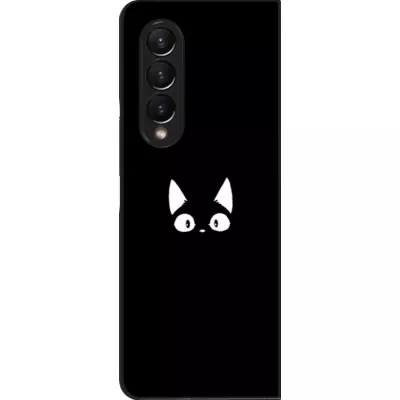 Coque Samsung Galaxy Z Fold3 5G - Funny cat on black
