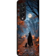 Samsung Galaxy Z Fold3 5G Case Hülle - Halloween 2026 Witch with a cat
