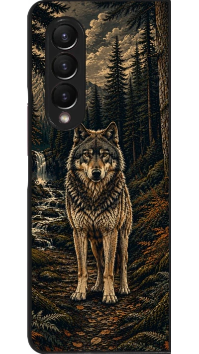 Coque Samsung Galaxy Z Fold3 5G - Linocut Loup