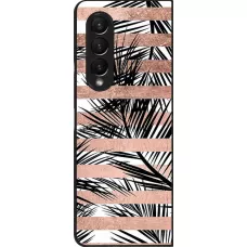 Coque Samsung Galaxy Z Fold3 5G - Palm trees gold stripes