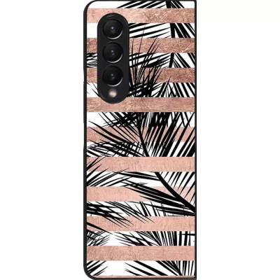 Coque Samsung Galaxy Z Fold3 5G - Palm trees gold stripes