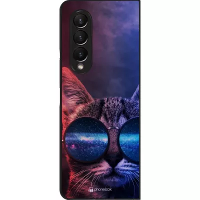 Coque Samsung Galaxy Z Fold3 5G - Red Blue Cat Glasses