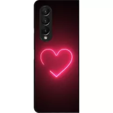 Samsung Galaxy Z Fold3 5G Case Hülle - Valentine 2023 single neon heart