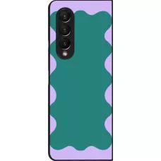 Samsung Galaxy Z Fold3 5G Case Hülle - Wavy Rectangle Green Purple