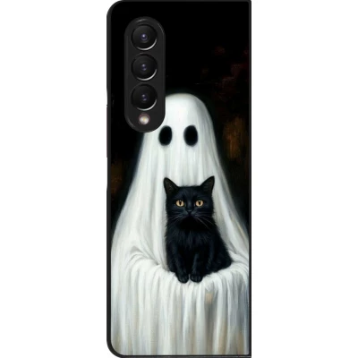 Coque Samsung Galaxy Z Fold4 - Halloween 2025 Ghost with black cat