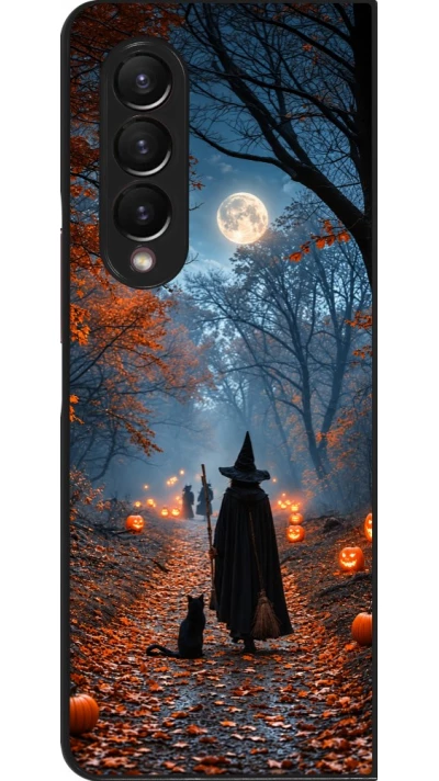 Coque Samsung Galaxy Z Fold4 - Halloween 2026 Witch with a cat