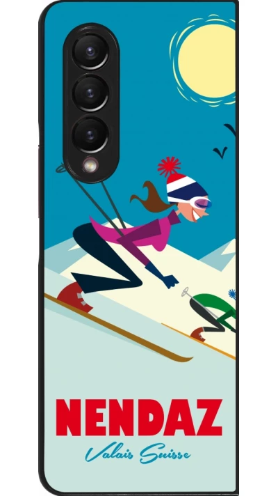 Samsung Galaxy Z Fold4 Case Hülle - Nendaz Ski Downhill