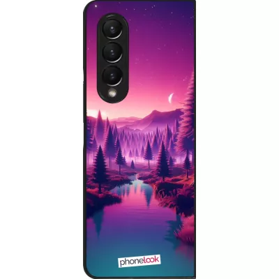 Coque Samsung Galaxy Z Fold4 - Paysage Violet-Rose