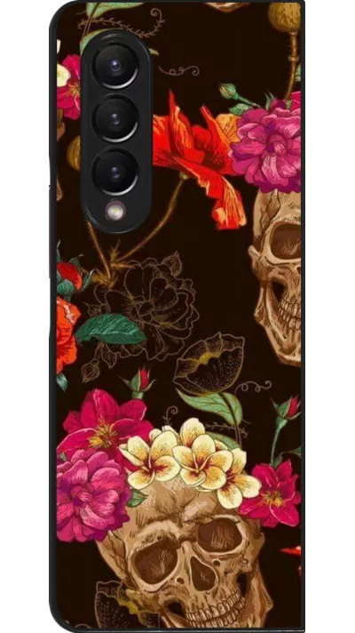 Coque Samsung Galaxy Z Fold4 - Skulls and flowers