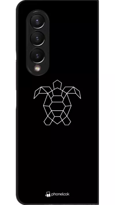 Coque Samsung Galaxy Z Fold4 - Turtles lines on black