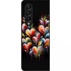 Coque Samsung Galaxy Z Fold4 - Valentine 2024 Coeur Noir Abstrait