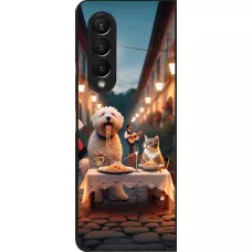 Coque Samsung Galaxy Z Fold4 - Valentine 2024 Dog & Cat Candlelight
