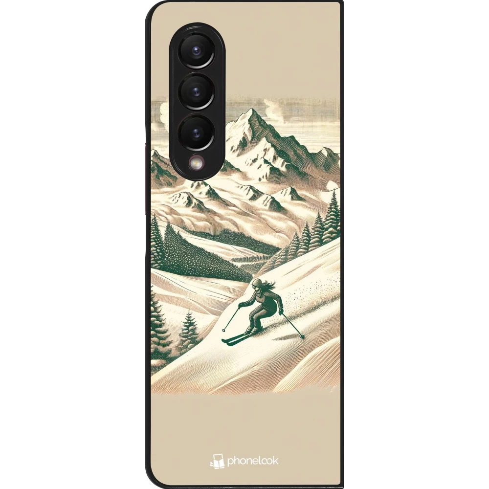Coque Samsung Galaxy Z Fold4 - Vintage Ski Mountain