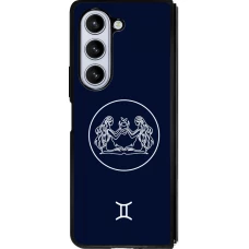 Coque Samsung Galaxy Z Fold5 - Silicone rigide noir Astrologie Gémeaux