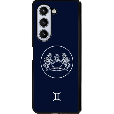 Coque Samsung Galaxy Z Fold5 - Silicone rigide noir Astrologie Gémeaux