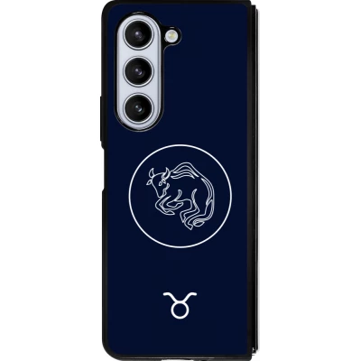 Coque Samsung Galaxy Z Fold5 - Silicone rigide noir Astrologie Taureau