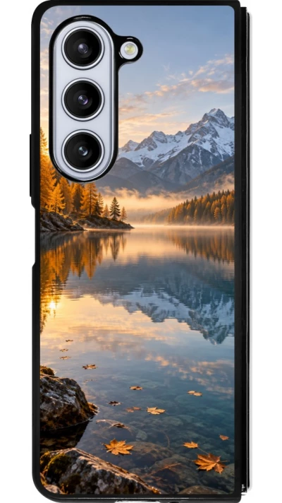 Coque Samsung Galaxy Z Fold5 - Silicone rigide noir Autumn 26 Autumn lake
