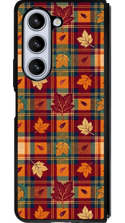 Coque Samsung Galaxy Z Fold5 - Silicone rigide noir Autumn 26 Autumn pattern