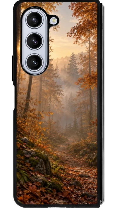 Coque Samsung Galaxy Z Fold5 - Silicone rigide noir Autumn 26 Autumn walk