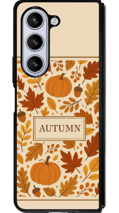 Coque Samsung Galaxy Z Fold5 - Silicone rigide noir Autumn 26 Hello autumn