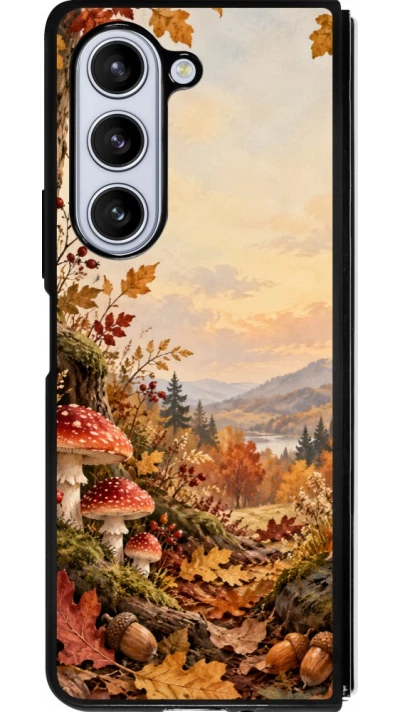 Coque Samsung Galaxy Z Fold5 - Silicone rigide noir Autumn 26 Illustrated Autumn