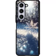 Samsung Galaxy Z Fold5 Case Hülle - Silikon schwarz Schneeflocke Solar Glanz