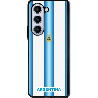 Coque Samsung Galaxy Z Fold5 - Silicone rigide noir Maillot de football Argentine 2026 personnalisable