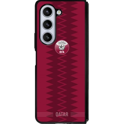 Coque Samsung Galaxy Z Fold5 - Silicone rigide noir Maillot de football Qatar 2026 personnalisable