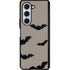 Coque Samsung Galaxy Z Fold5 - Silicone rigide noir Halloween 2026 Bats