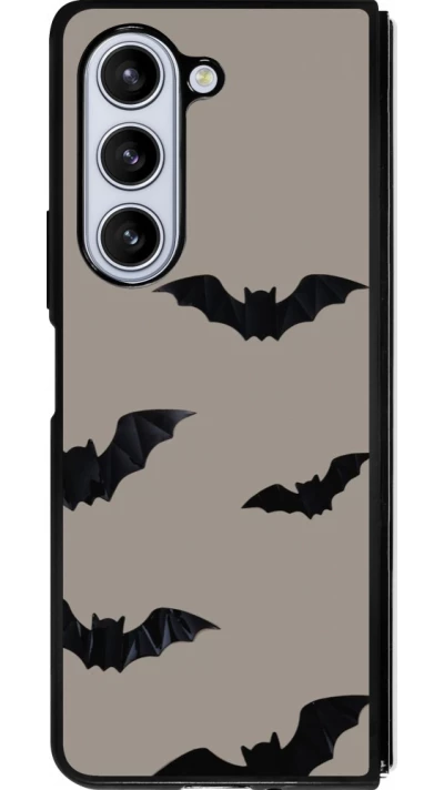 Coque Samsung Galaxy Z Fold5 - Silicone rigide noir Halloween 2026 Bats