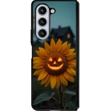 Coque Samsung Galaxy Z Fold5 - Silicone rigide noir Halloween 2026 Evil Sunflower