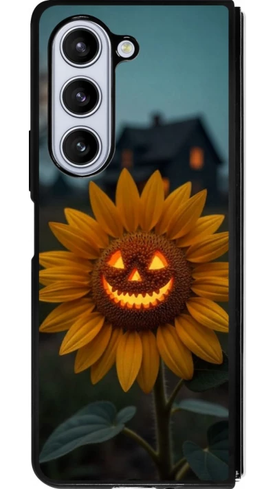 Coque Samsung Galaxy Z Fold5 - Silicone rigide noir Halloween 2026 Evil Sunflower