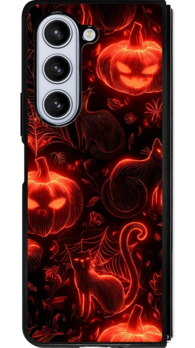 Coque Samsung Galaxy Z Fold5 - Silicone rigide noir Halloween 2026 Pattern Halloween