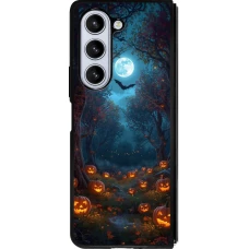 Coque Samsung Galaxy Z Fold5 - Silicone rigide noir Halloween 2026 Road of Pumpkins