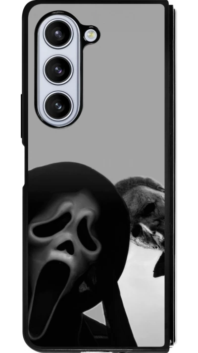 Coque Samsung Galaxy Z Fold5 - Silicone rigide noir Halloween 2026 Scream and Michael Myers