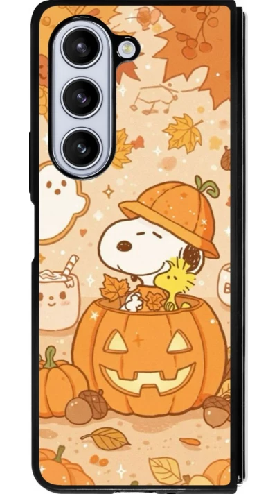 Coque Samsung Galaxy Z Fold5 - Silicone rigide noir Halloween 2026 Snoopy Halloween