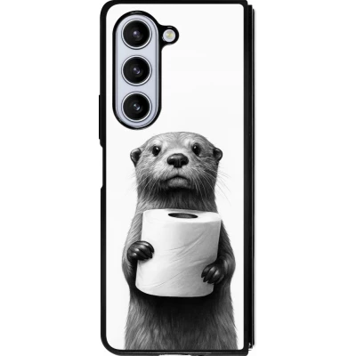 Samsung Galaxy Z Fold5 Case Hülle - Silikon schwarz Otter Toilettenpapier