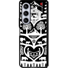 Coque Samsung Galaxy Z Fold5 - Silicone rigide noir Poya Suisse 2 noir