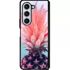 Samsung Galaxy Z Fold5 Case Hülle - Silikon schwarz Purple Pink Pineapple